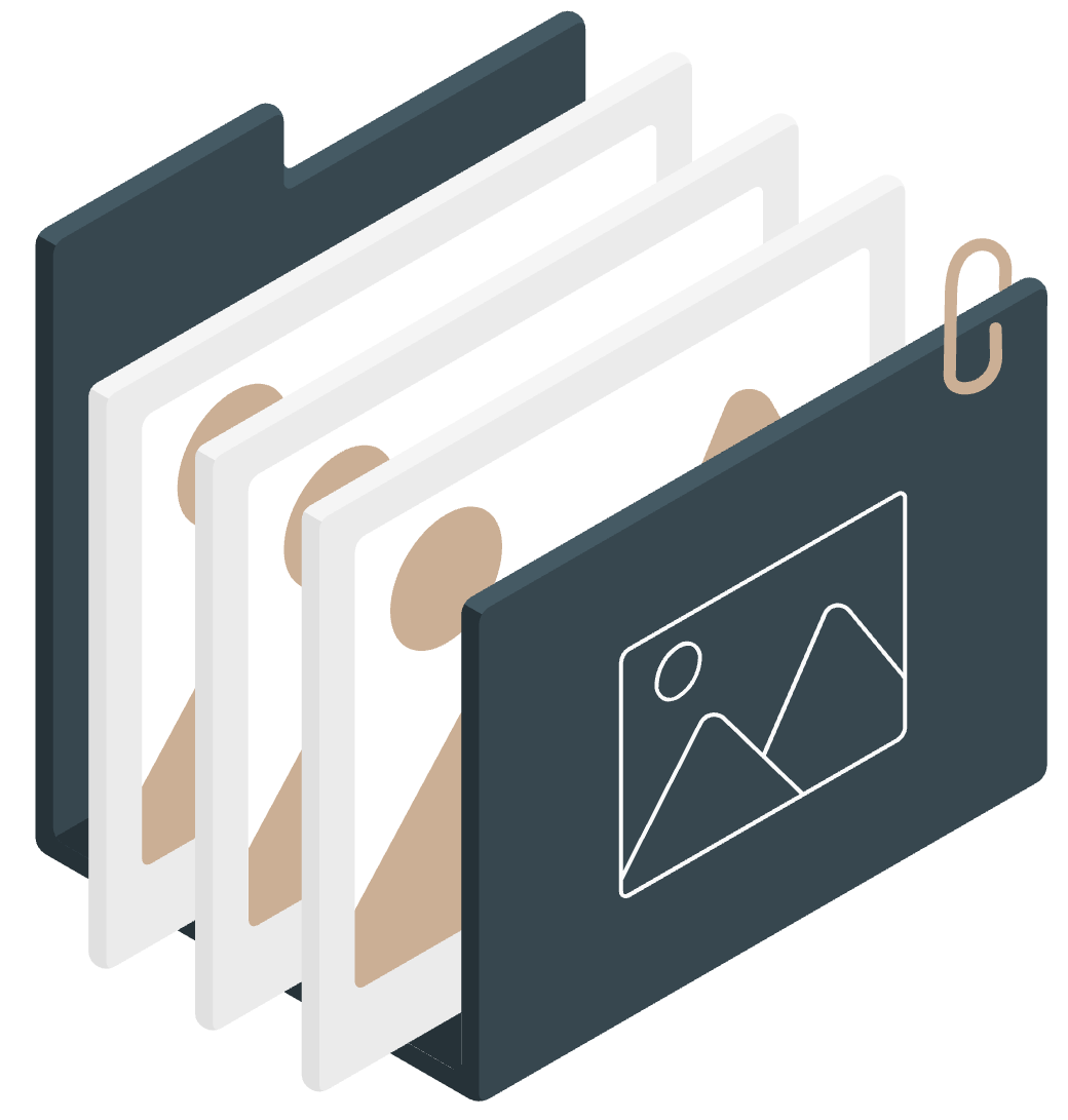 illustration of folders in a file holder
